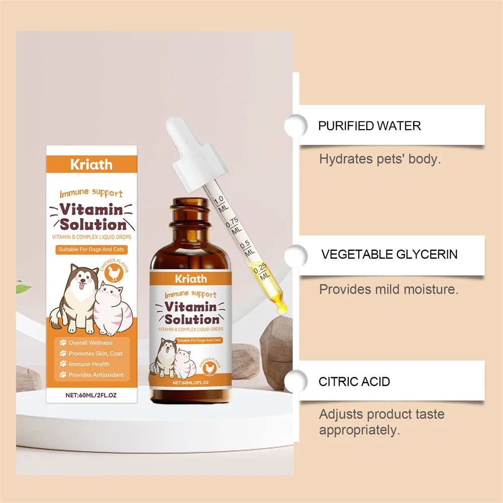 60ml Vitamins B Complex For Dogs Cats Immune Support Pet Body Care