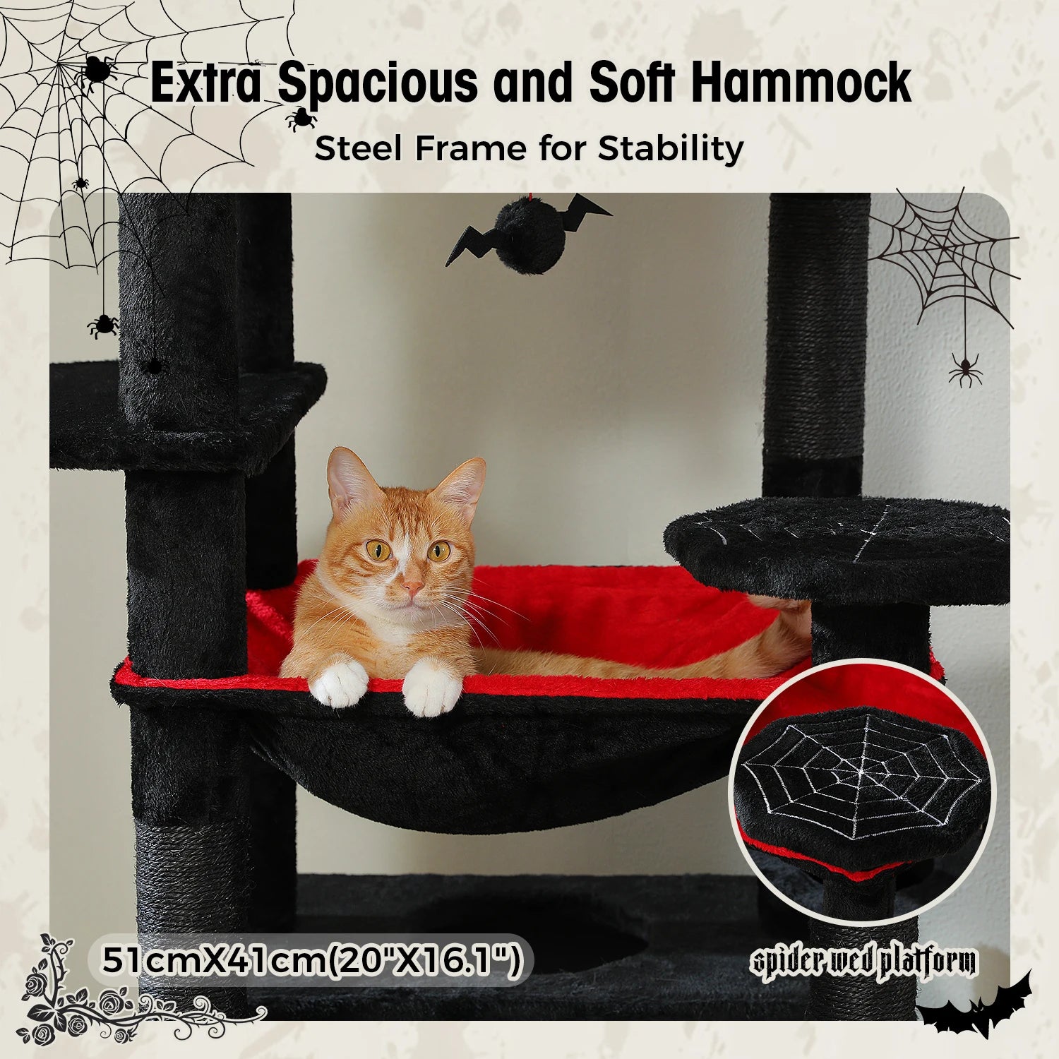 Large Cat Tree and Tower for Indoor Cats With Sisal-Covered Scratching Posts