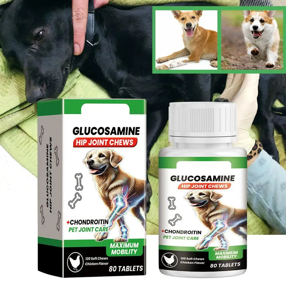 80 Tablets Pet Joint Care Soft Chews Supplement Glucosamine Pet Joint
