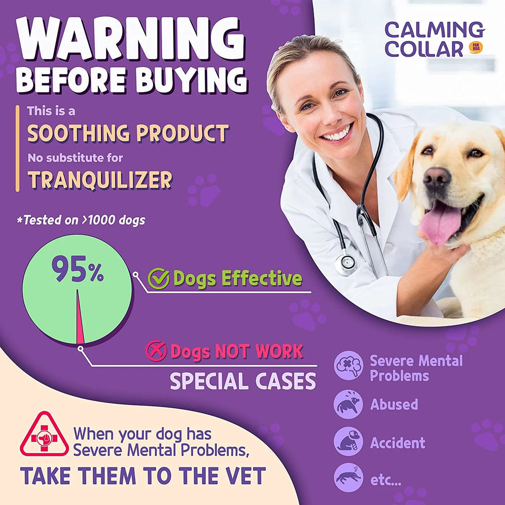 Pet Calm Collar Neck Strap Plastics Cat Dog Soothe Collar Adjustable