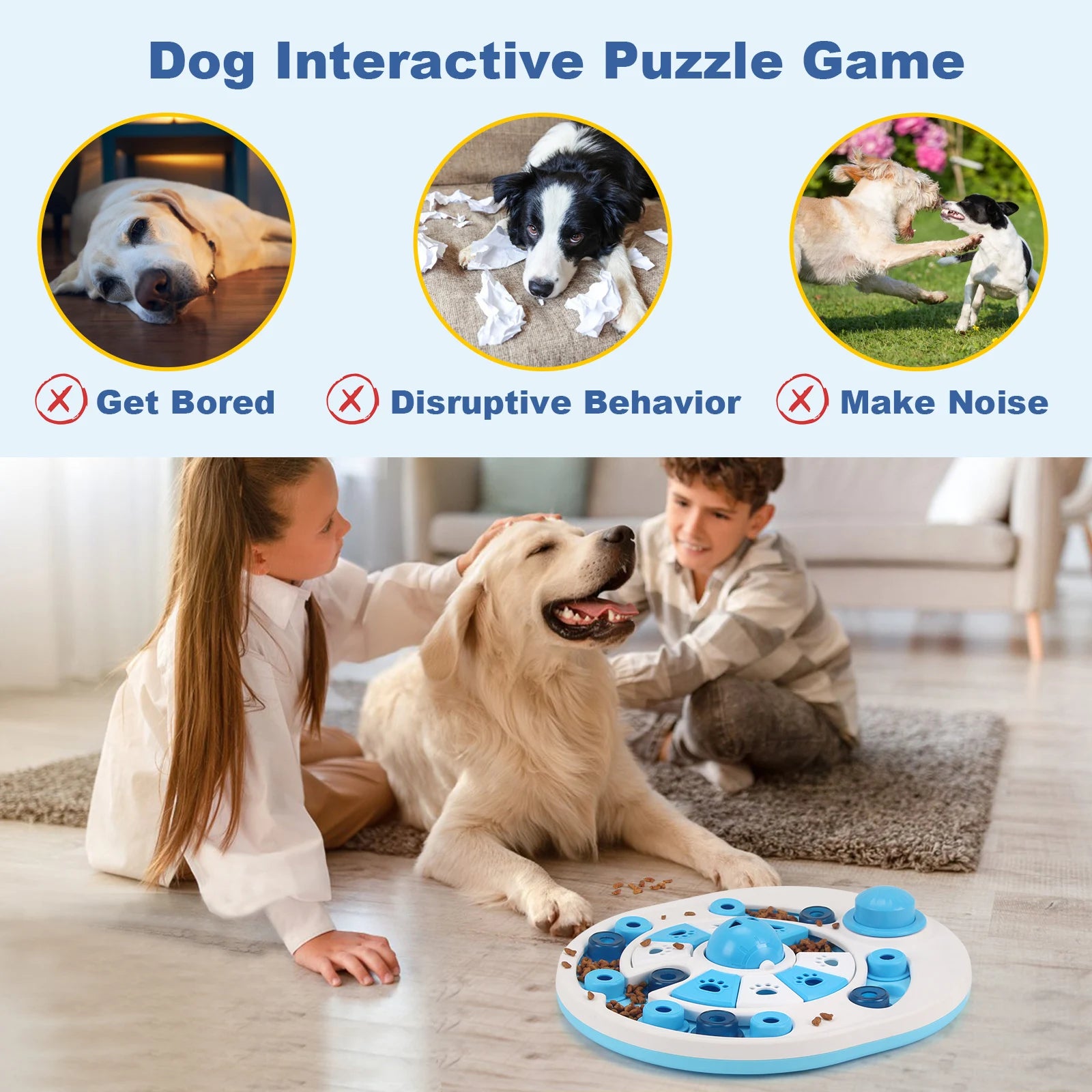 Dog Slow Feeder Food Dispenser Interactive Training Increases Puppy IQ Anti Choking