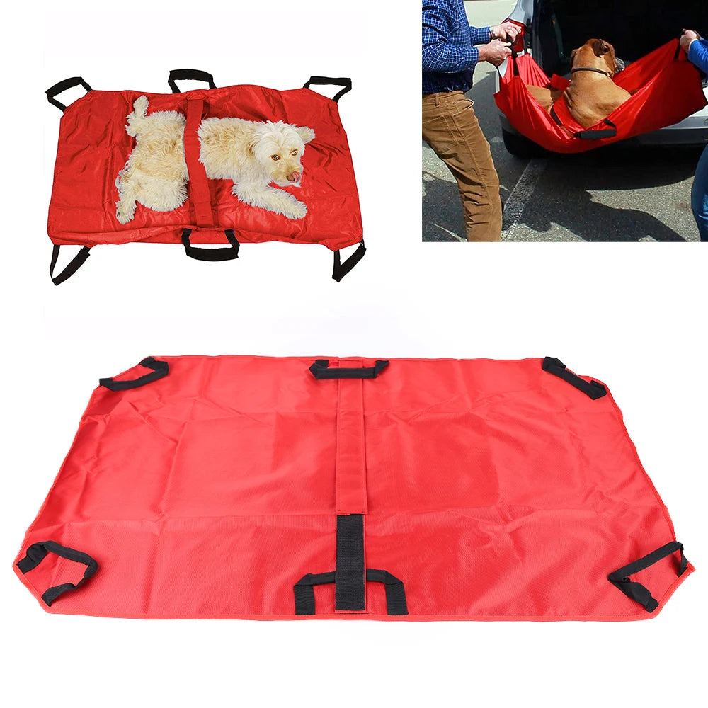 Pet Transport Stretcher: 242LBS Capacity, Nylon Fabric for Elderly/Disabled Animals, Portable