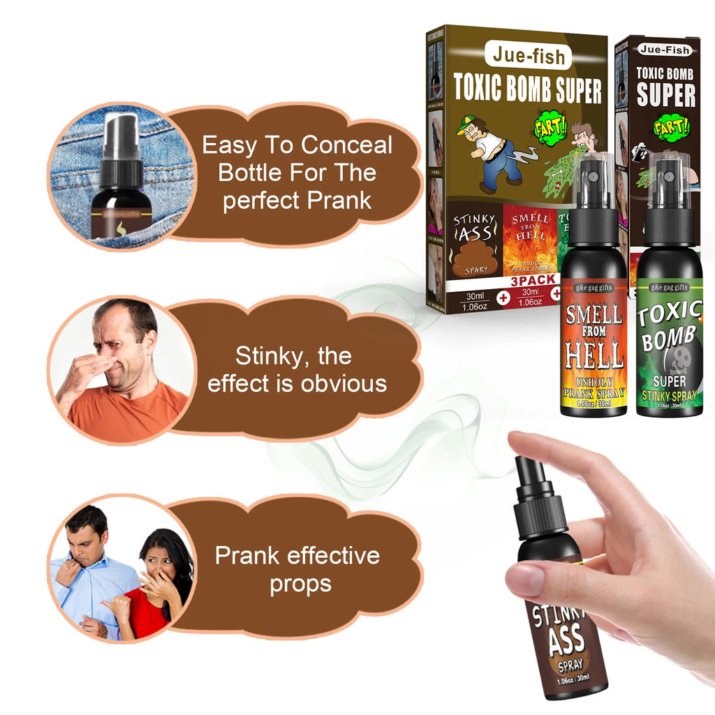 Pet Toys Smelly Fart Spray, April Fool's Day Prankster Toy Spoof Smelly Entertainment Poo Hell Bomb Smell