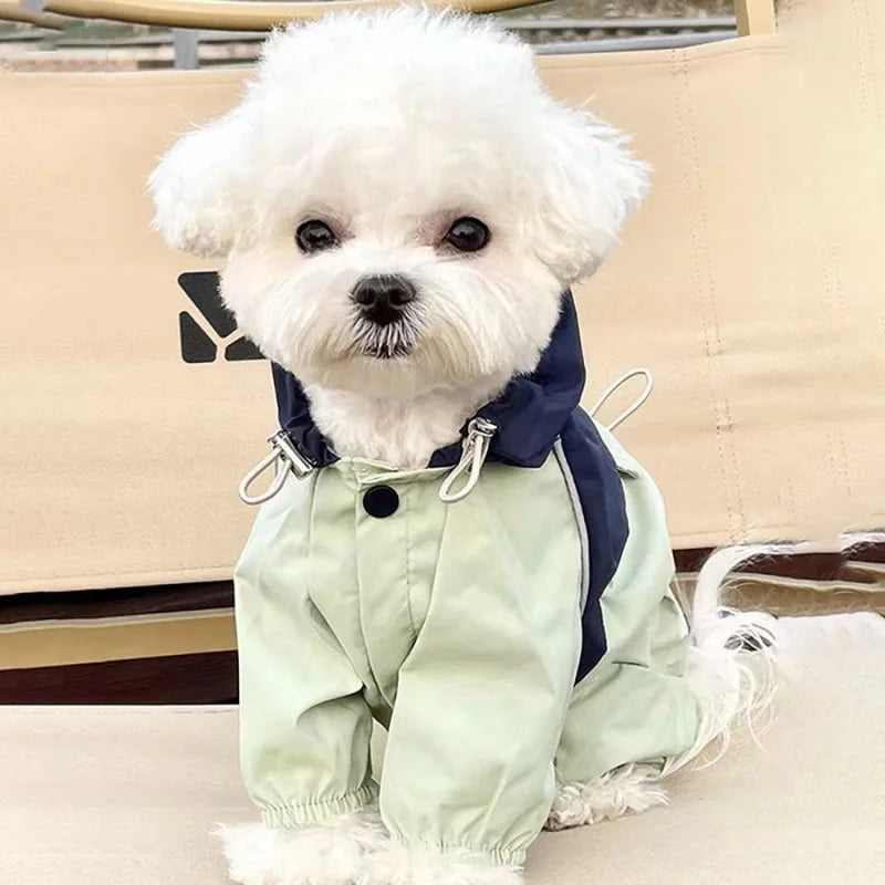 Pet Waterproof Raincoat Four-legged Work Jacket Patchwork Windproof Cat Dog Coats Jackets