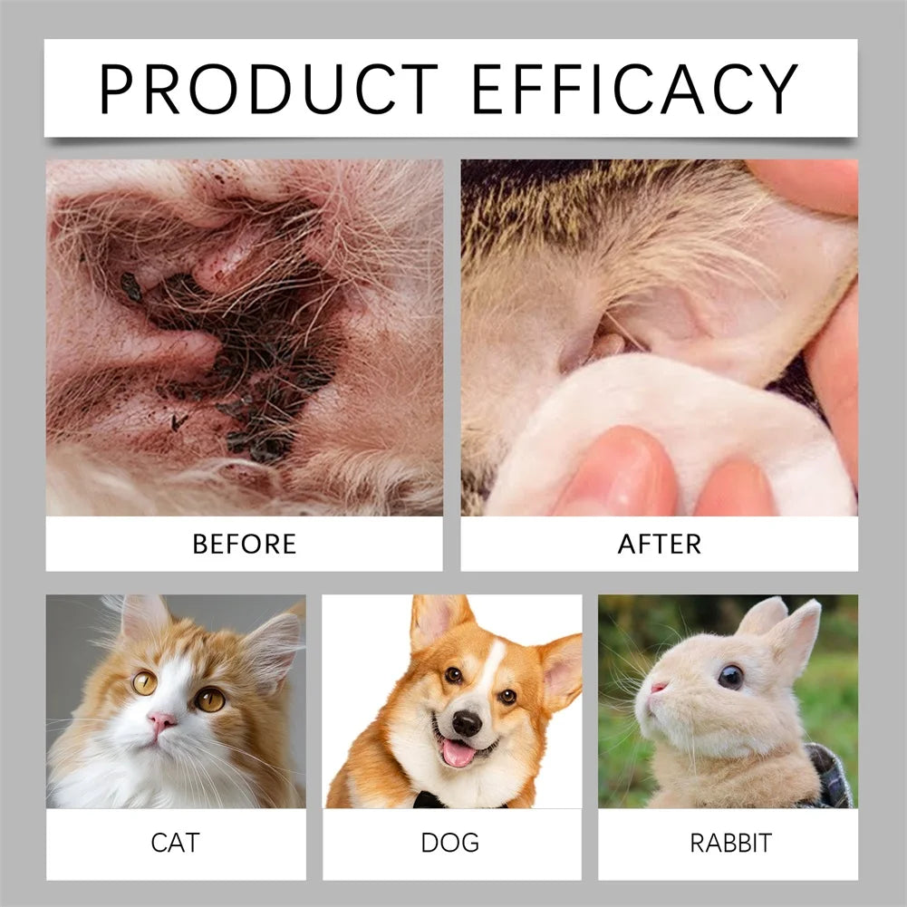 Pet Ear Pro Drops For Cats Dogs Removes Wax Dirt & Soothes Irritation