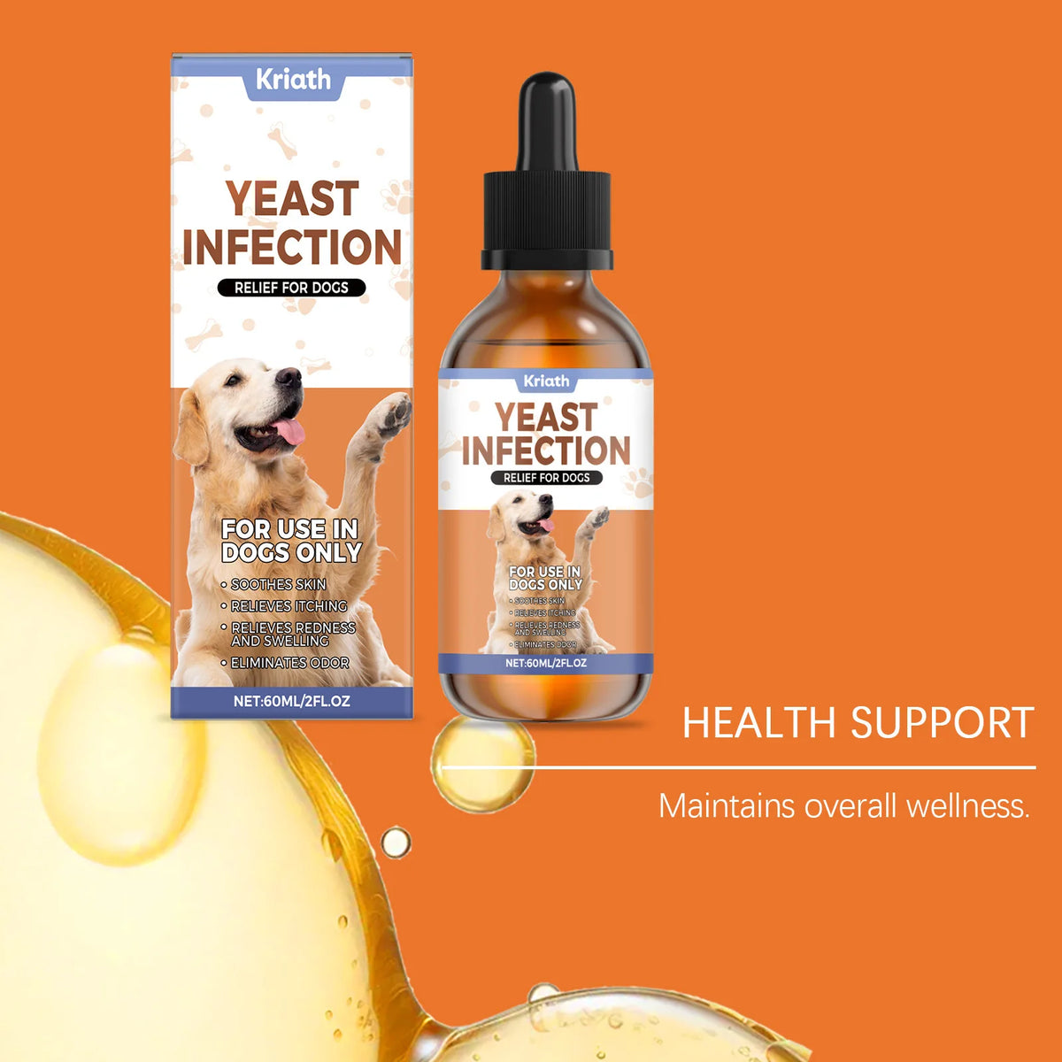 Kriath Dog Supplement Drops Promote Nutrient Absorption Improve Immune