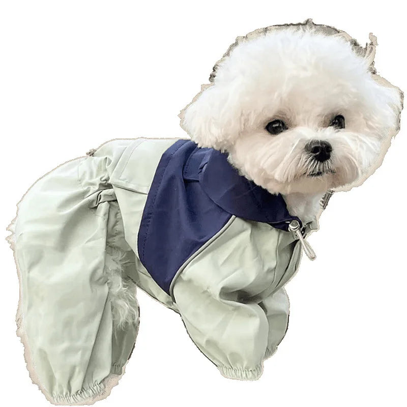 Pet Waterproof Raincoat Four-legged Work Jacket Patchwork Windproof Cat Dog Coats Jackets