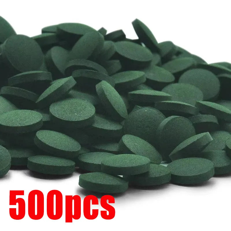 50-500pcs High Purity Spirulina Tablets Spiral Seaweed Enrichment Favorite Pets Food Fish Crystal Red Shrimp Fish Food Aquarium